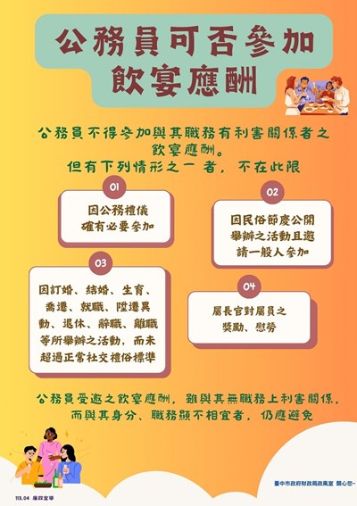 (1月)公務員可否參加飲宴應酬