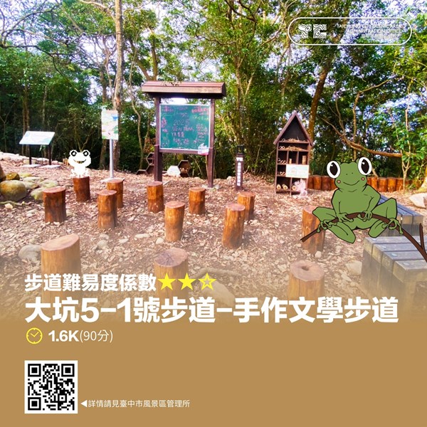 大坑5-1號步道-手作文學步道-打卡點示意圖