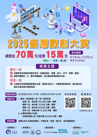 東海大學「2025臺灣數創大賞」競賽