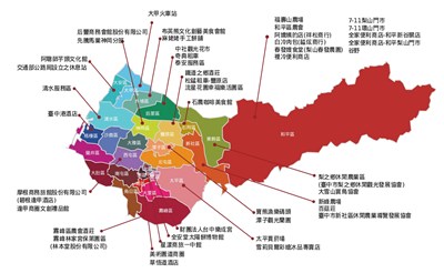 臺中市借問站散佈地圖